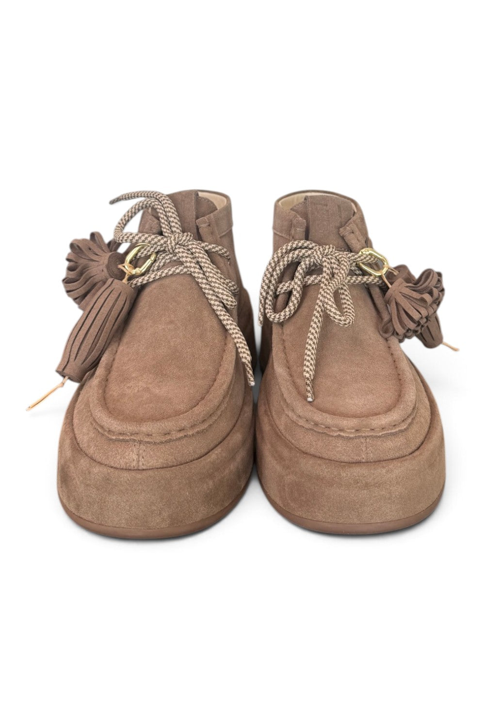 Polacco donna Gioplus Lola suede tortora zeppa platform 
