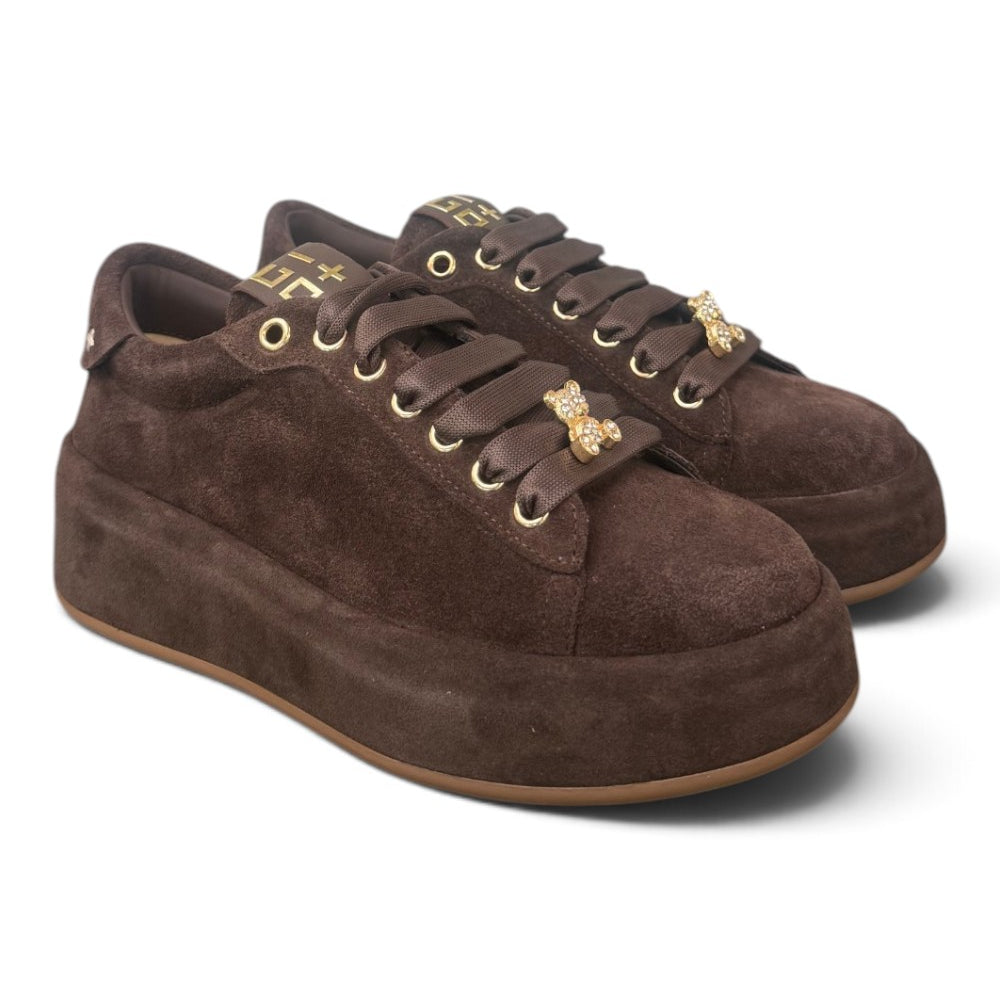 Sneaker donna Gioplus Oliva suede moro 