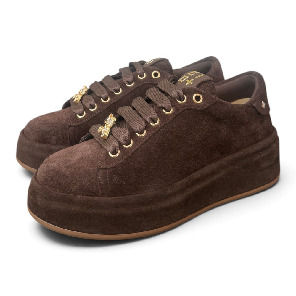 Sneaker donna Gioplus Oliva suede moro 