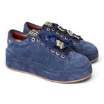 Sneaker donna Gioplus Oliva suede denim 