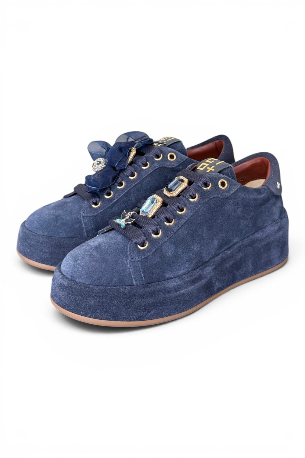 Sneaker donna Gioplus Oliva suede denim 