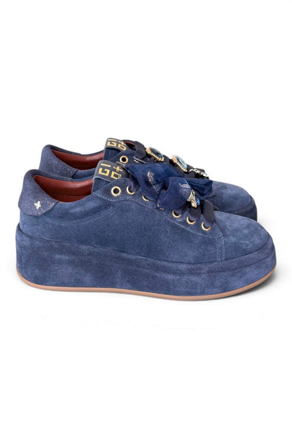 Sneaker donna Gioplus Oliva suede denim 