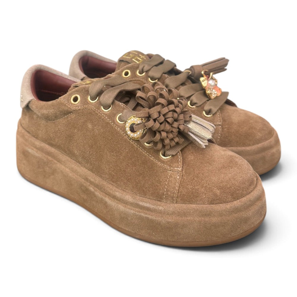 Sneaker donna Gioplus Oliva suede taupe 