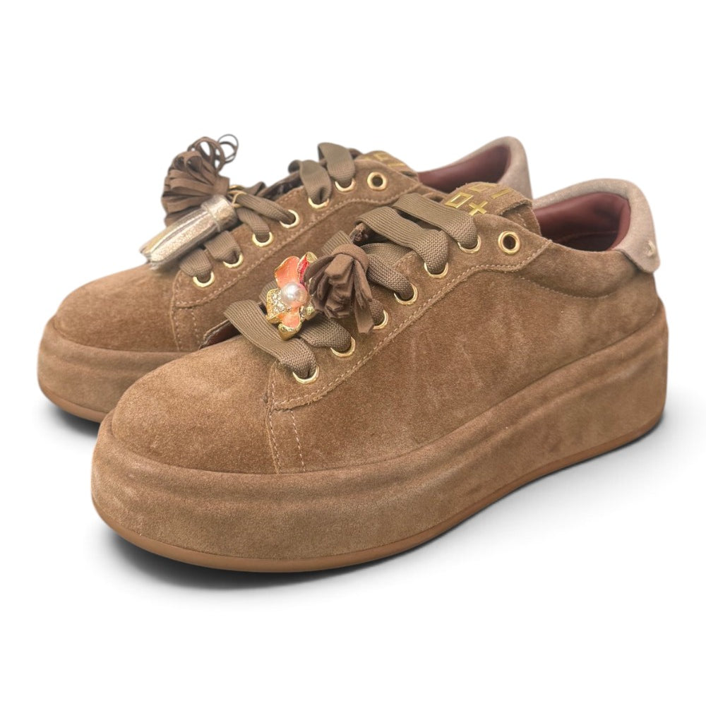 Sneaker donna Gioplus Oliva suede taupe 