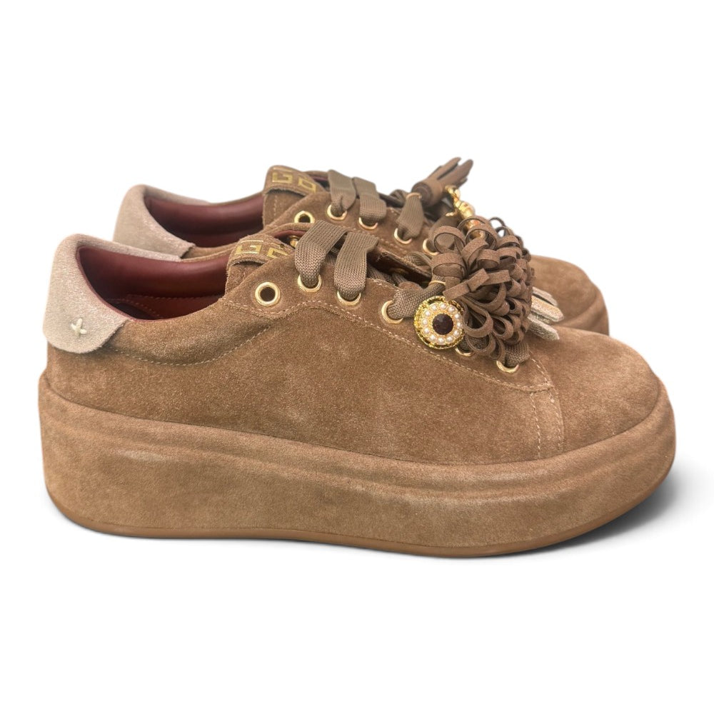 Sneaker donna Gioplus Oliva suede taupe 