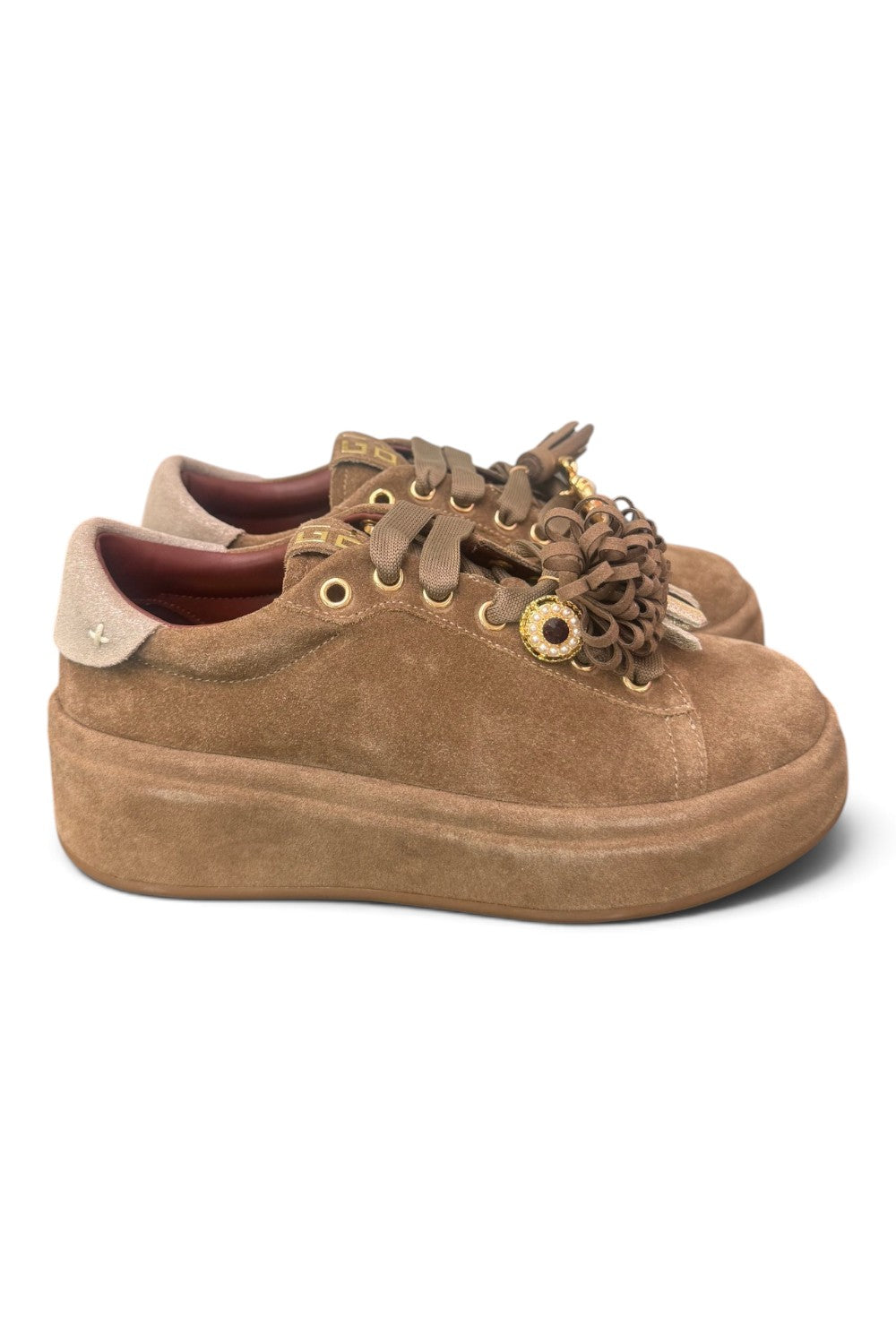 Sneaker donna Gioplus Oliva suede taupe 
