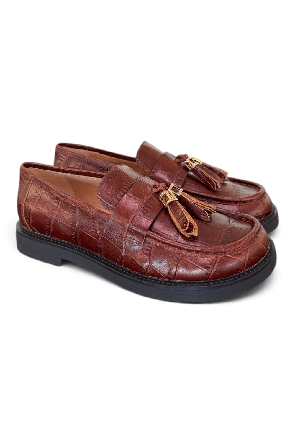Mocassino mappetti stampa cocco marrone Lara Manni<BR/> 