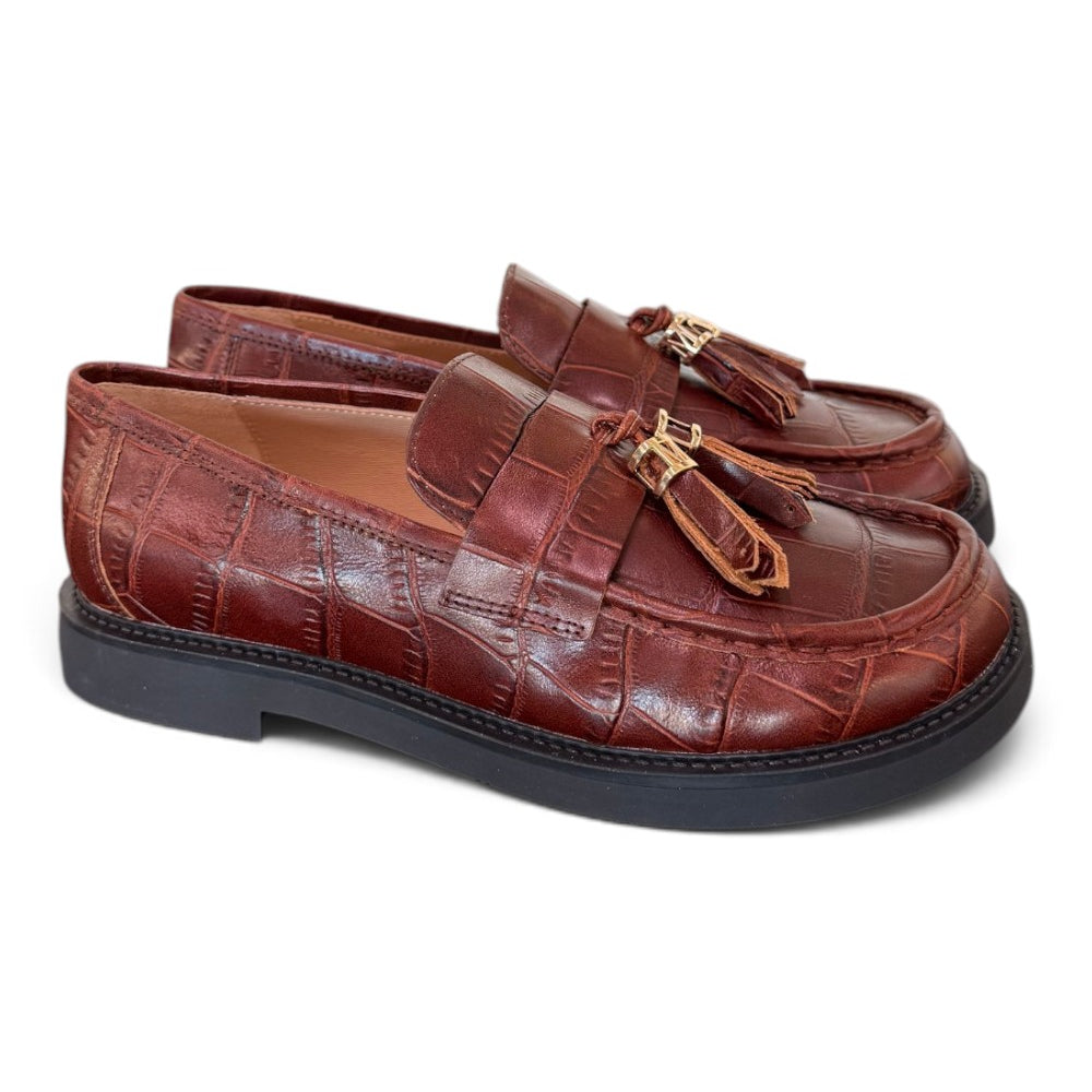 Mocassino mappetti stampa cocco marrone Lara Manni<BR/> 