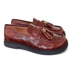Mocassino mappetti stampa cocco marrone Lara Manni<BR/> 