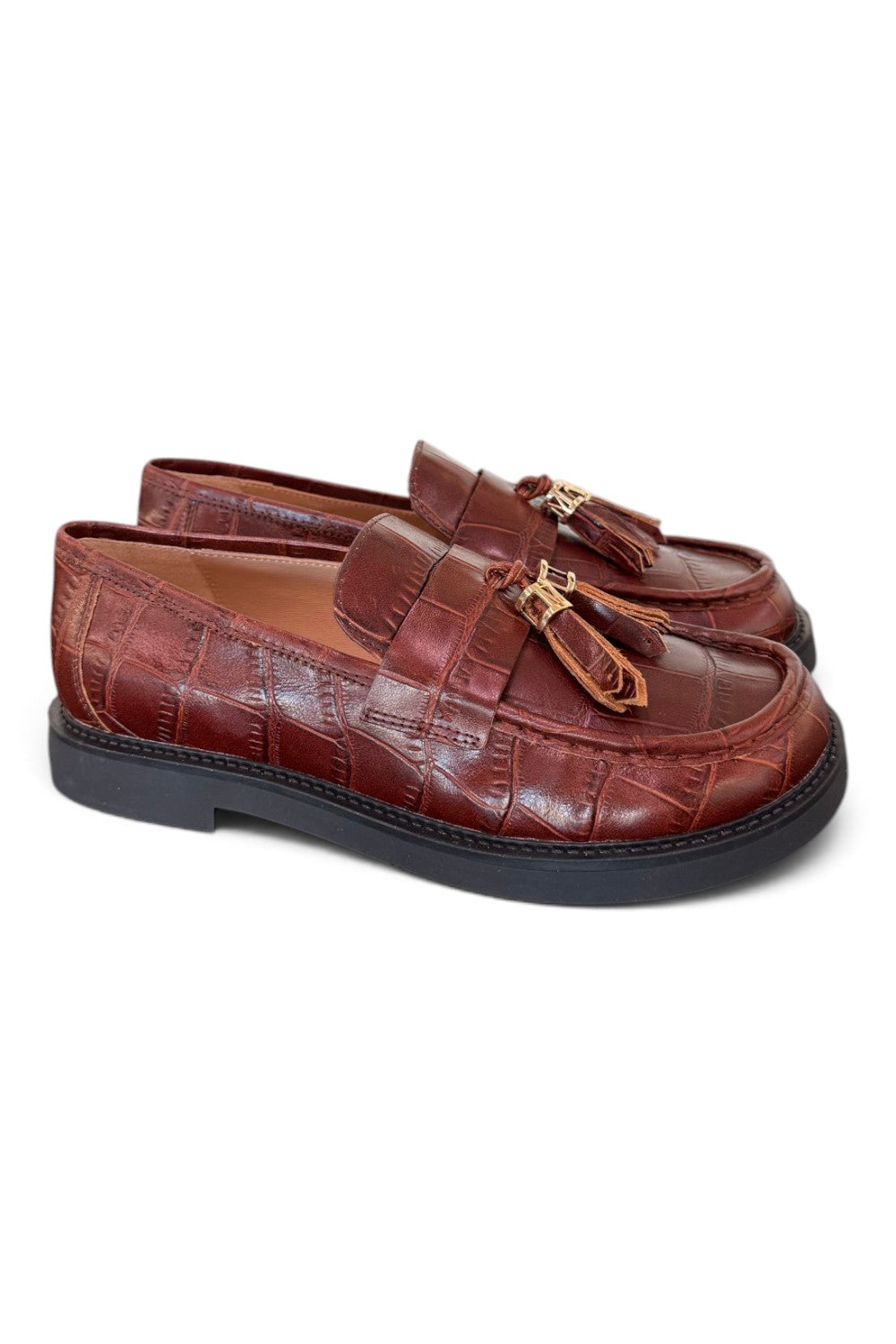 Mocassino mappetti stampa cocco marrone Lara Manni<BR/> 