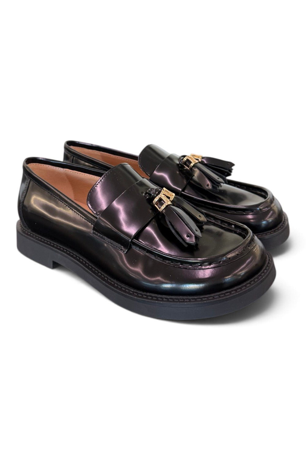 Mocassino mappetti spazzolato nero Lara Manni<BR/> 