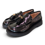Mocassino mappetti spazzolato nero Lara Manni<BR/> 
