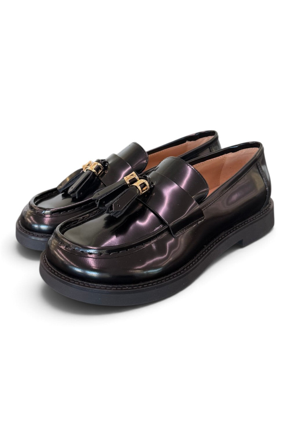 Mocassino mappetti spazzolato nero Lara Manni<BR/> 