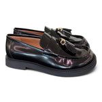 Mocassino mappetti spazzolato nero Lara Manni<BR/> 