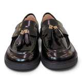 Mocassino mappetti spazzolato nero Lara Manni<BR/> 