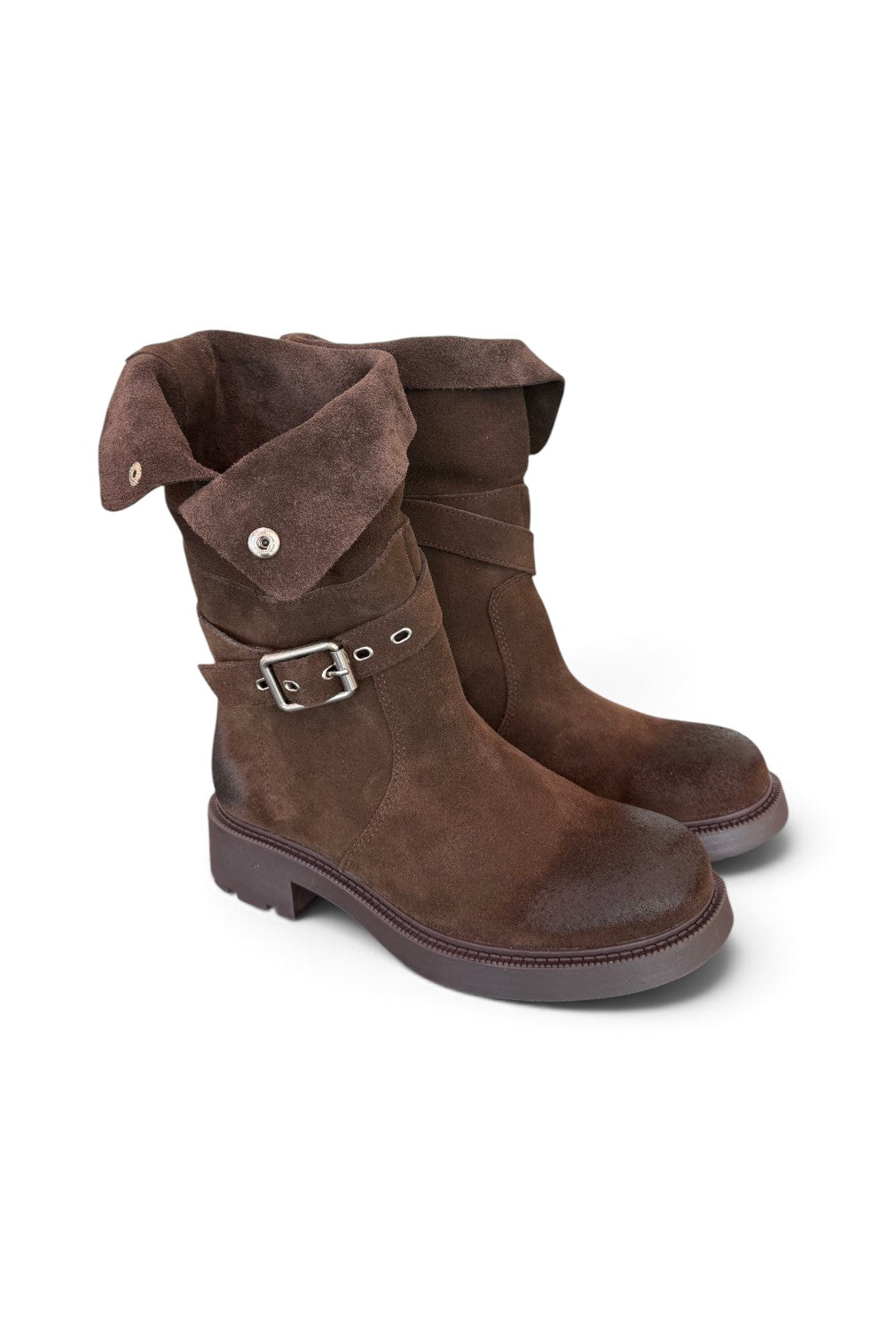 Biker 3/4 suede moro Lara Manni<BR/> 