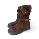 Biker 3/4 suede moro Lara Manni<BR/> 