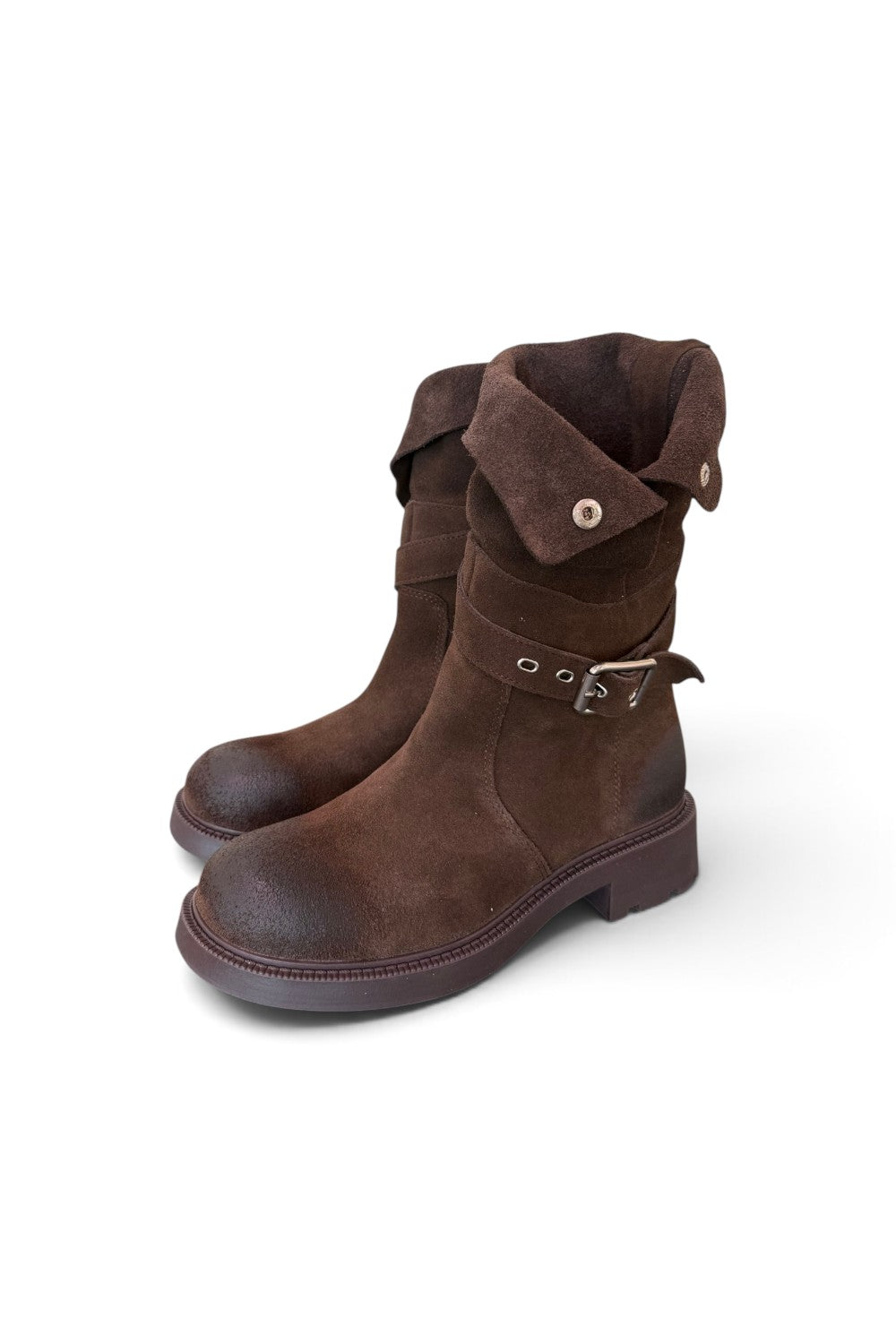Biker 3/4 suede moro Lara Manni<BR/> 