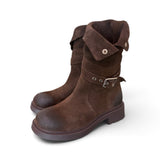 Biker 3/4 suede moro Lara Manni<BR/> 