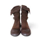 Biker 3/4 suede moro Lara Manni<BR/> 