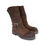 Biker 3/4 suede moro Lara Manni<BR/> 