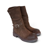 Biker 3/4 suede moro Lara Manni<BR/> 