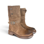 Biker 3/4 suede tortora Lara Manni<BR/> 