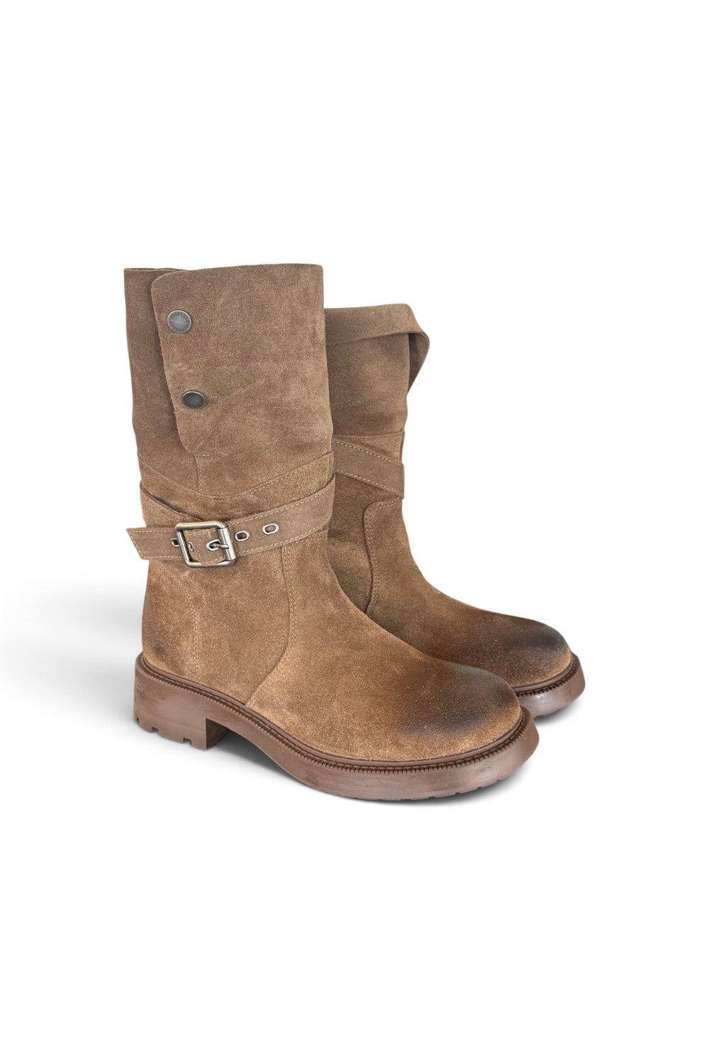 Biker 3/4 suede tortora Lara Manni<BR/> 