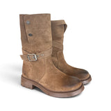 Biker 3/4 suede tortora Lara Manni<BR/> 