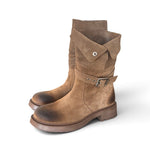 Biker 3/4 suede tortora Lara Manni<BR/> 