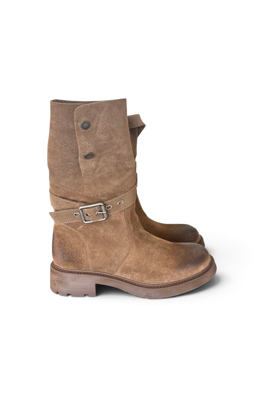 Biker 3/4 suede tortora Lara Manni<BR/> 