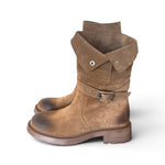Biker 3/4 suede tortora Lara Manni<BR/> 