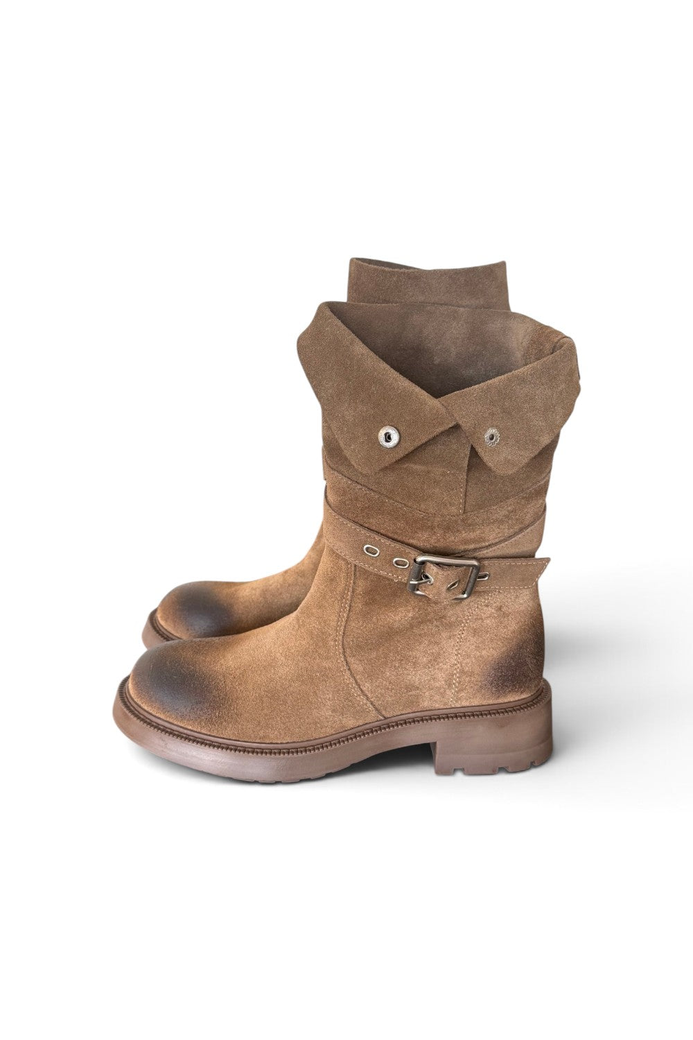 Biker 3/4 suede tortora Lara Manni<BR/> 