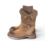 Biker 3/4 suede tortora Lara Manni<BR/> 