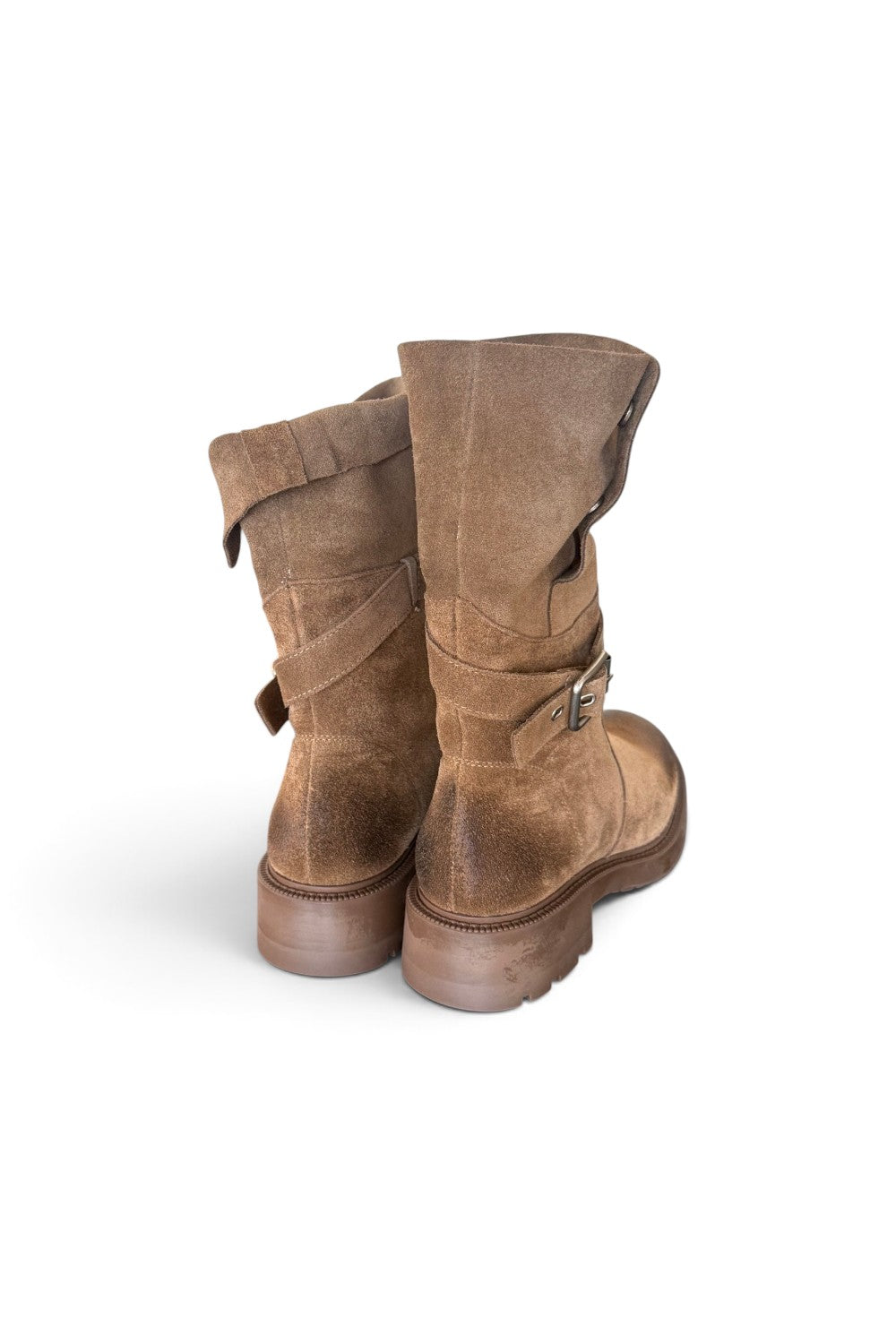 Biker 3/4 suede tortora Lara Manni<BR/> 