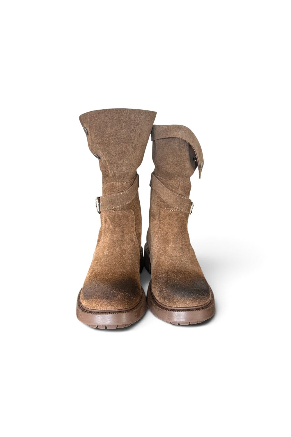 Biker 3/4 suede tortora Lara Manni<BR/> 