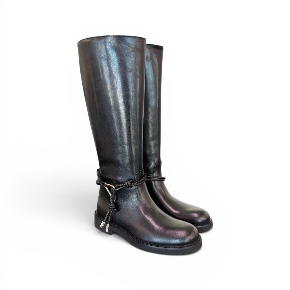 Stivale pelle nera accessorio Les Tulipes 