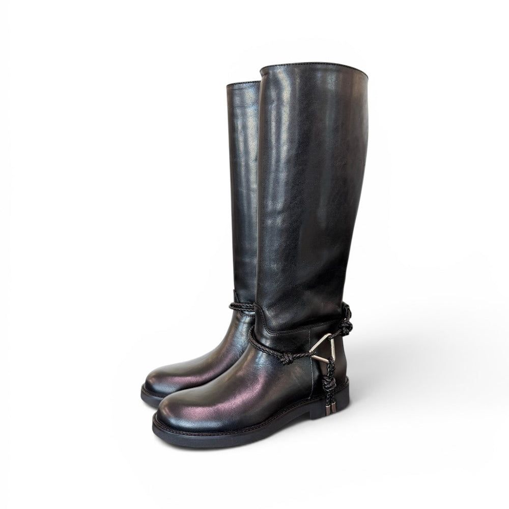 Stivale pelle nera accessorio Les Tulipes 