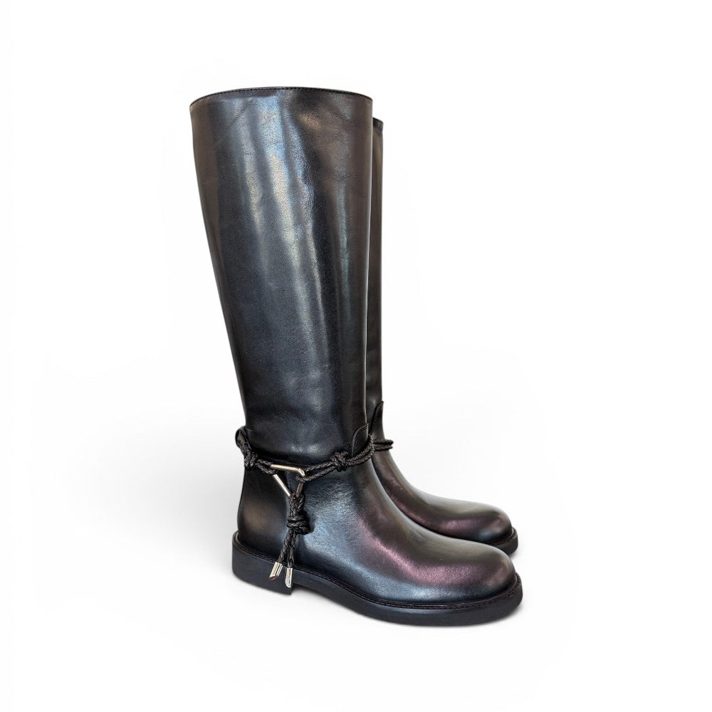 Stivale pelle nera accessorio Les Tulipes 