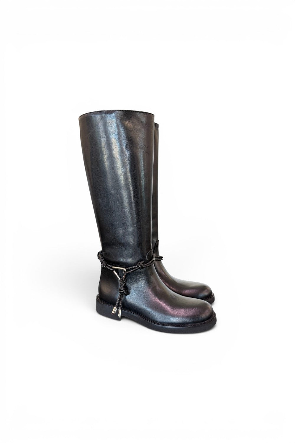 Stivale pelle nera accessorio Les Tulipes 