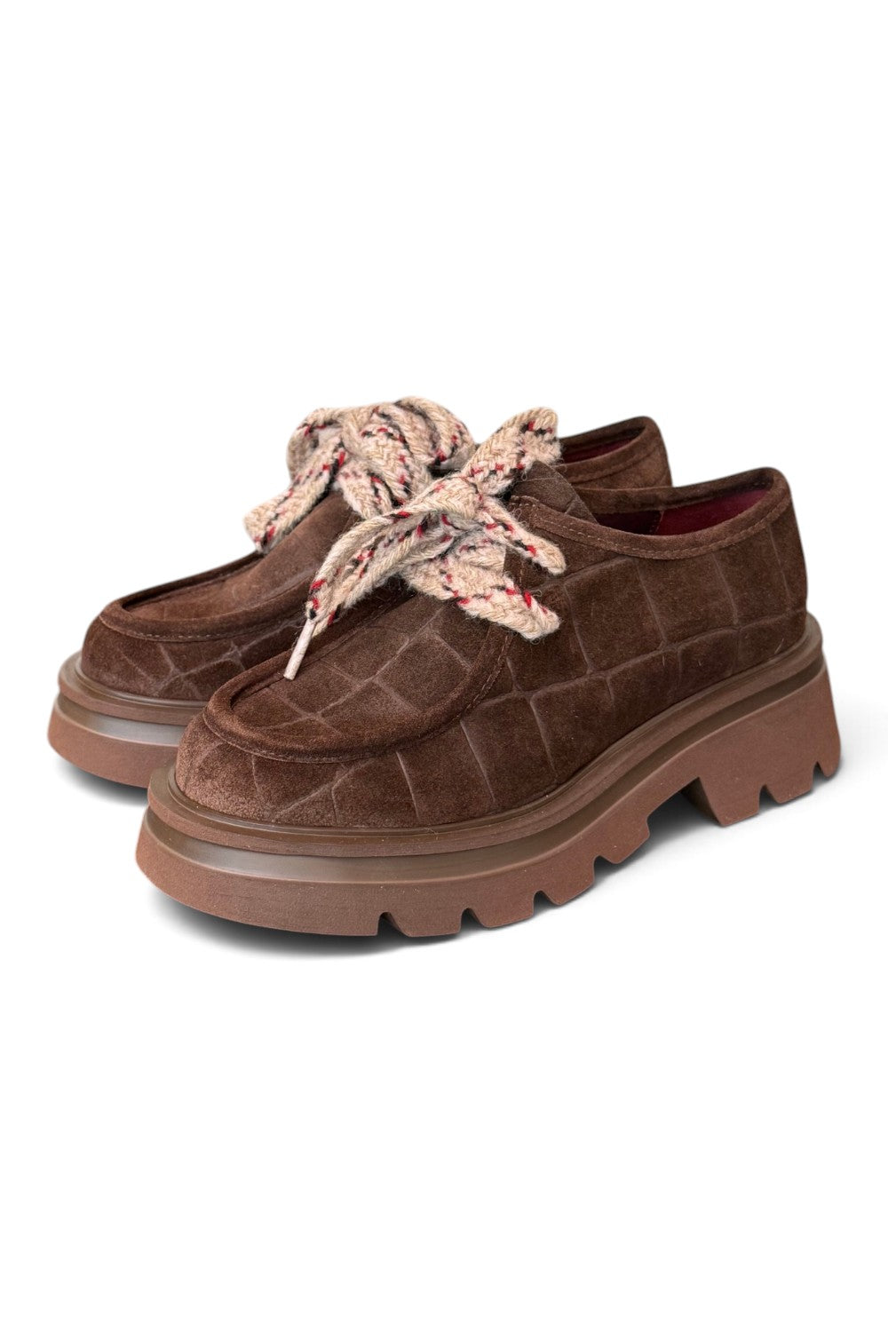 Allacciato ingegnere donna suede Testa di moro suola XL 