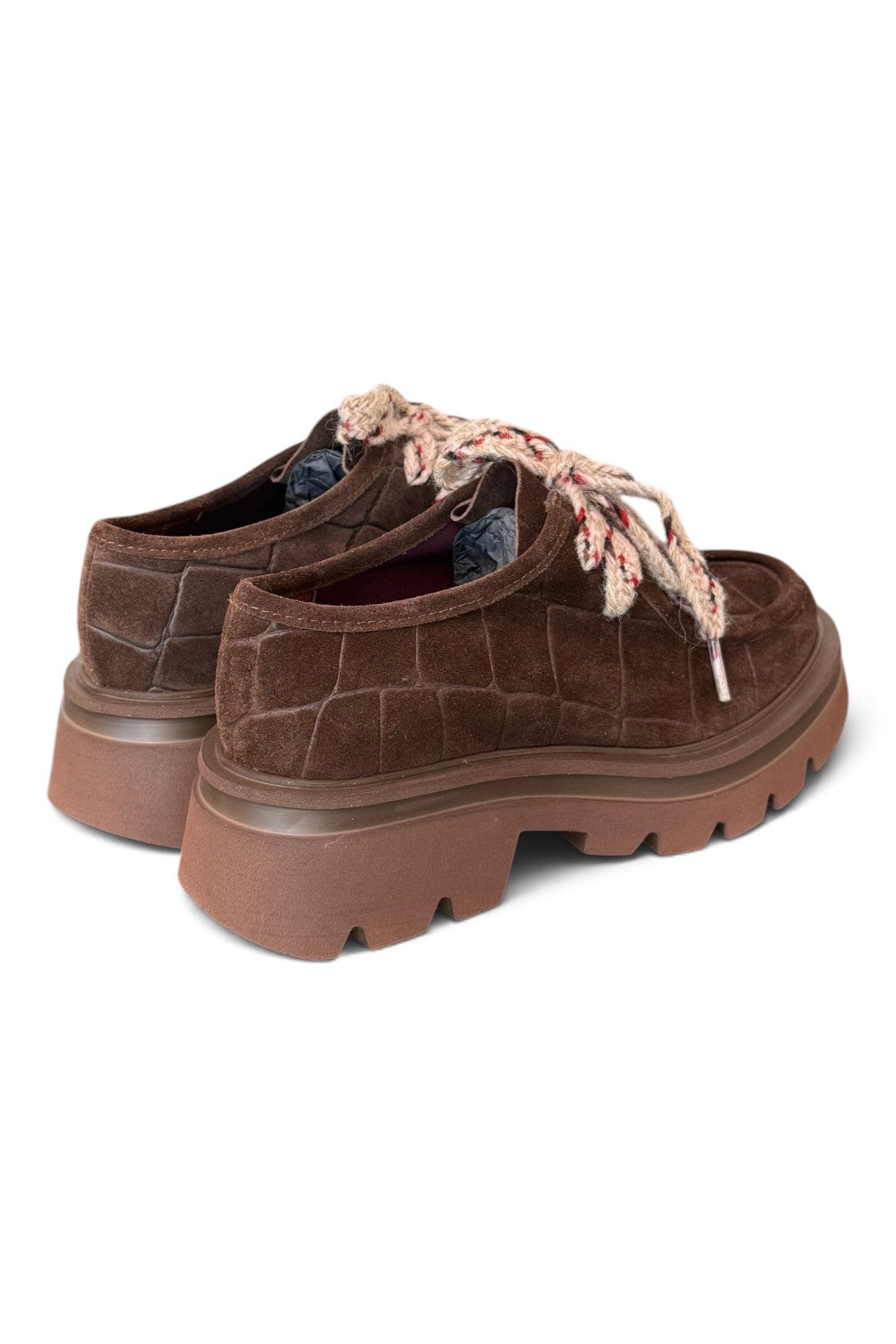 Allacciato ingegnere donna suede Testa di moro suola XL 