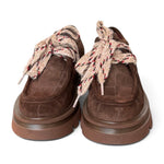 Allacciato ingegnere donna suede Testa di moro suola XL 