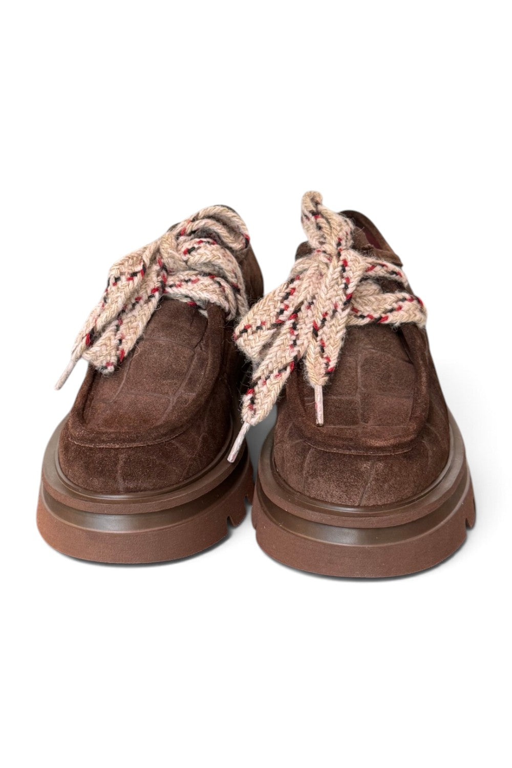 Allacciato ingegnere donna suede Testa di moro suola XL 