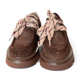 Allacciato ingegnere donna suede Testa di moro suola XL 
