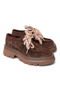 Allacciato ingegnere donna suede Testa di moro suola XL