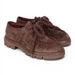 Allacciato ingegnere donna in suede moro Lorenzo Mari<BR/> 