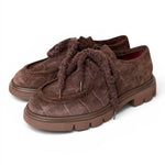 Allacciato ingegnere donna in suede moro Lorenzo Mari<BR/> 