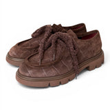 Allacciato ingegnere donna in suede moro Lorenzo Mari<BR/> 