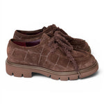 Allacciato ingegnere donna in suede moro Lorenzo Mari<BR/> 